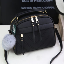 Load image into Gallery viewer, PU Leather Handbag For Women Girl Fashion Tassel Messenger Bags With Ball Bolsa Female Shoulder Bags Ladies Party Crossby Bag